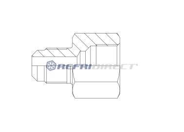 brass fittings Castel, SAE male to female reducing unions Mod. 7150/45 1/2M X 5/8F